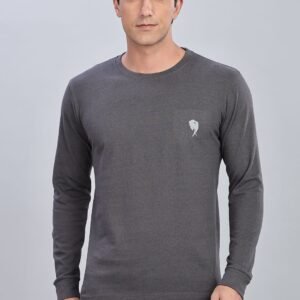 FS009 || Grey || Full Sleeve Round Neck T-Shirt