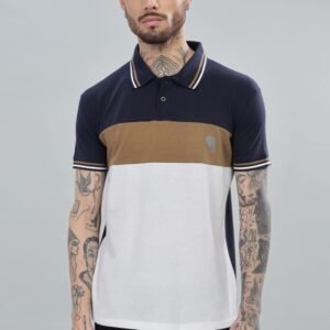 PR38 || White & Navy Trio || 100% Cotton Polo T-Shirt