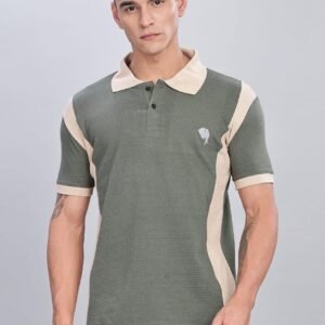 PR39 || Olive & Cream|| 100% Cotton Polo T-Shirt