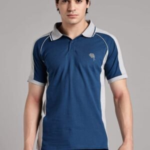 PR3 SS 003 || BLUE Melange || 100% Cotton Polo T-Shirt