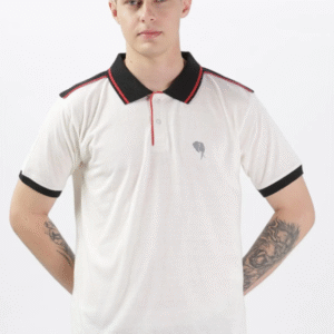 PR36 || Fancy White || 100% Cotton Polo T-Shirt