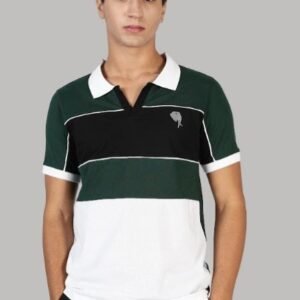 PR3 SS 005|| GREEN&BLACK || 100% Cotton Polo T-Shirt