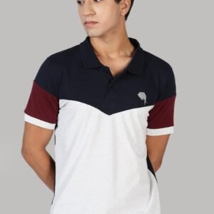 PR3 SS 005|| NAVY&MAROON || 100% Cotton Polo T-Shirt
