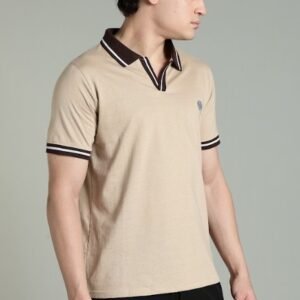 PR3 SS 006|| BEIGE|| 100% Cotton Polo T-Shirt