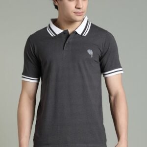 PR3 SS 006|| GREY|| 100% Cotton Polo T-Shirt