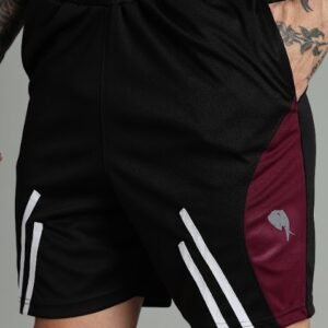 SH 002 || Black/Maroon || Shorts