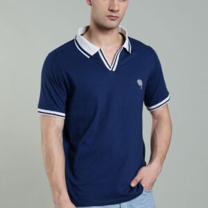 PR3 SS 007|| Navy|| 100% Cotton Polo T-Shirt