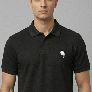 PR45 || Black || 100% Cotton Polo T-Shirt