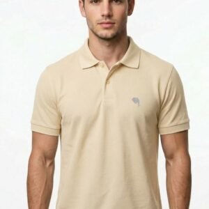 PR48 || BUTTER CREAM|| 100% Cotton Polo T-Shirt