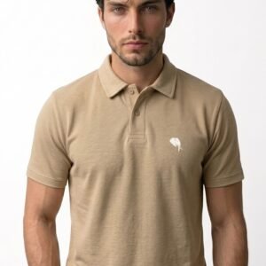 PR3 SS 008 C||BISCUIT|| 100% Cotton Polo T-Shirt